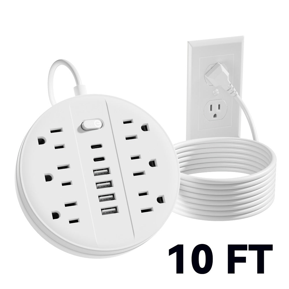 Surge Protector Power Strip 12-in-1 with 6 AC Outlets 4 USB-A 2 USB-C Flat Plug Wall Mount Overload Protection Desk Charging Station for Home Office Travel - product image 11