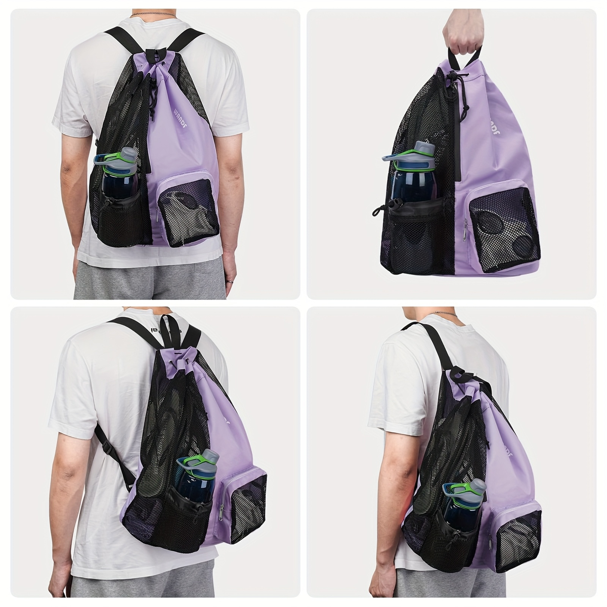 Quick-Dry Sports Backpack with Wet Pocket for Swimming, Gym & Beach, Lightweight Travel Bag for Women & Men, Adjustable Drawstring, 8 Colors – Mesh Drawstring Swim Bag