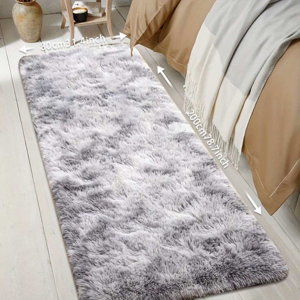Tie-Dye Plush Fluffy Mat Absorbent Non-Slip – Luxury Soft Bathroom Rug for Living Room & Bedroom, Modern Home Decor Floor Mat, 31.5x78.7 in – Light Grey, Dark Gray, Light Pink, Bla - product image 10