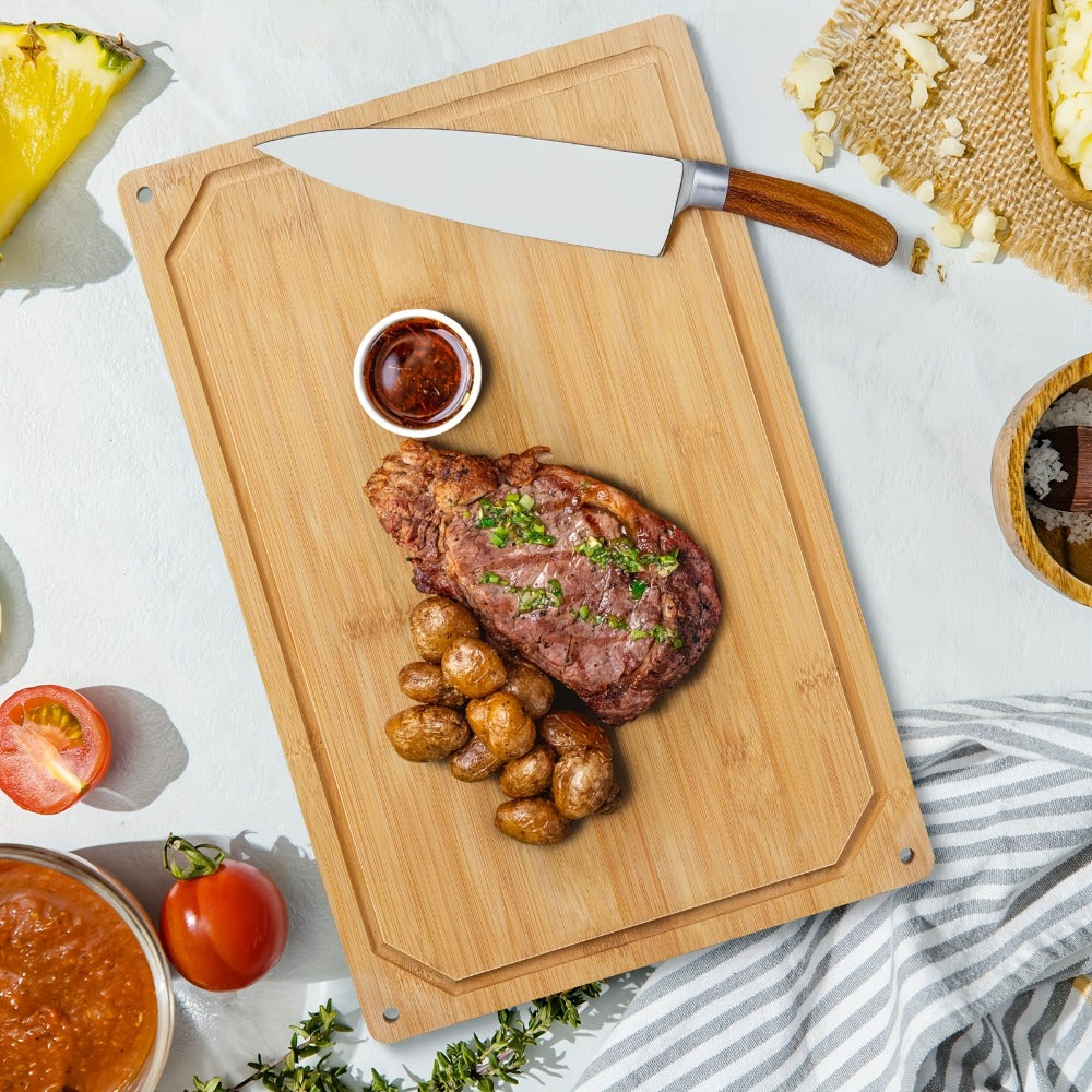Cutting Board with Juice Groove – Non-Slip Chopping Board & Cheese Platter for Meat, Cheese, Bread, Vegetables & Fruits, XL & Bamboo Options, Kitchen Gadget Gift for Home, Dorm & H - product image 8