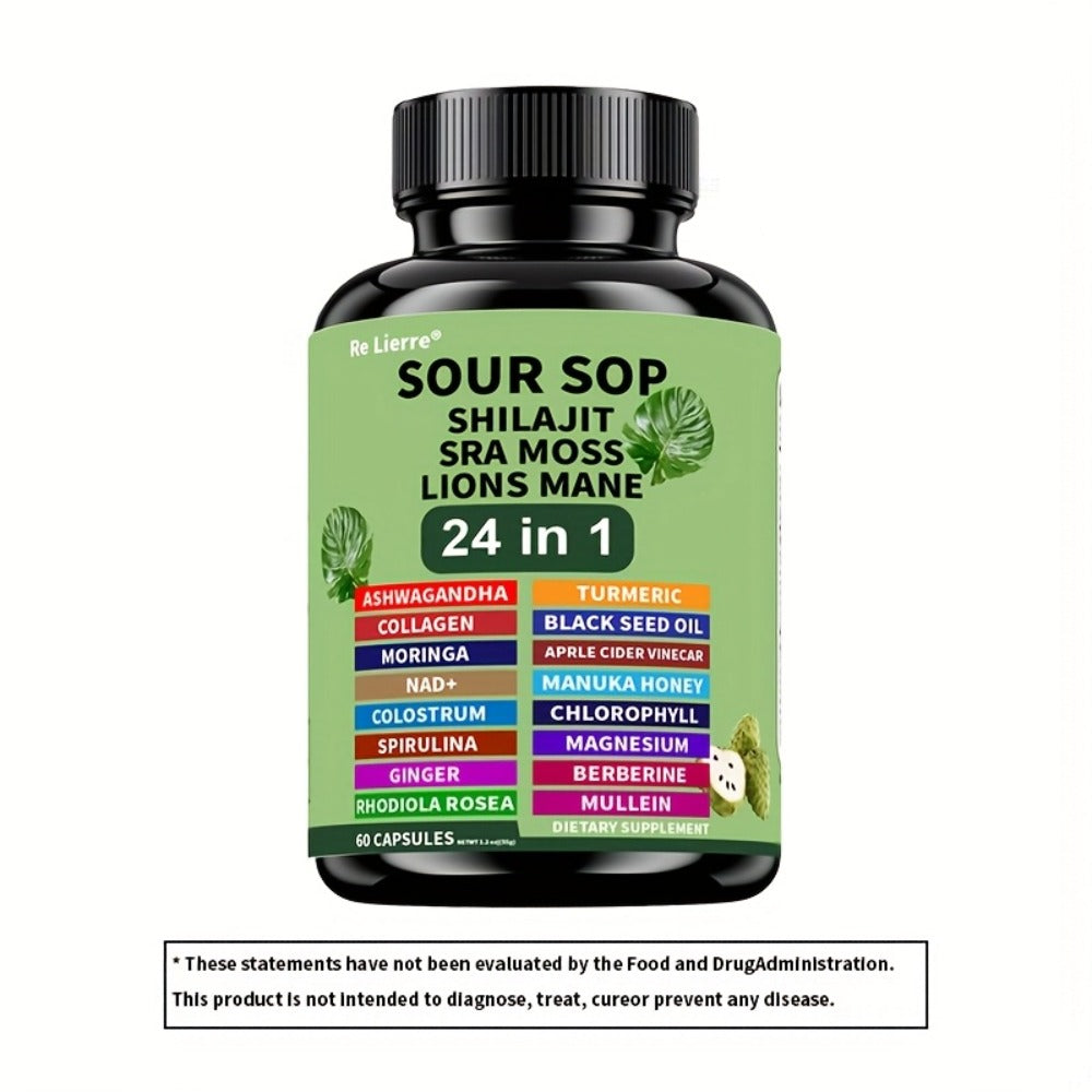 Sea Moss Capsules 24-in-1 with Soursop, Lion's Mane, Shilajit & 20 More Superfoods — Gut Health, Immune Support, Brain & Antioxidant Defense Formula for Women & Men - product image 8
