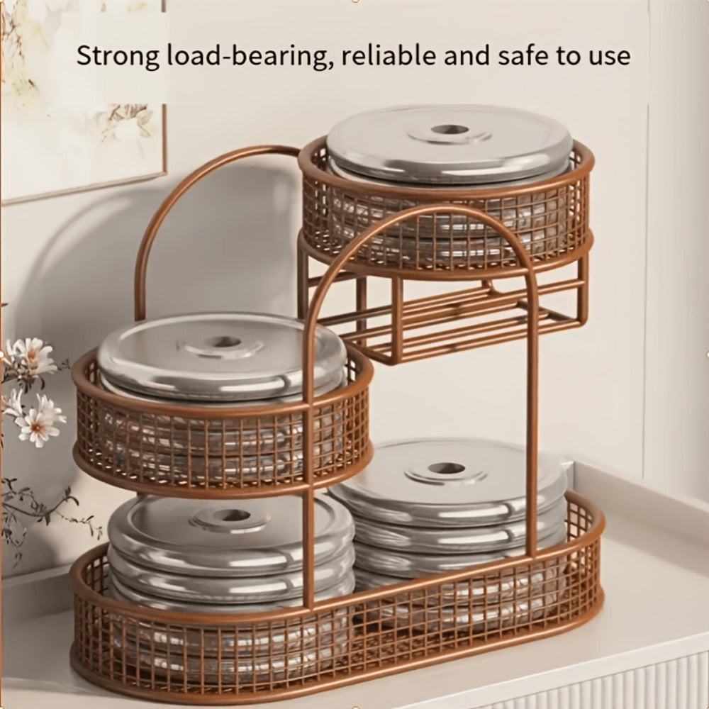 3-Tier Metal Fruit Basket Stand Extra Large Heavy Duty Countertop Fruit Bowl with Grid Design, Breathable Ventilated Multi-Level Storage Rack for Fruits Vegetables Bread Kitchen Or - product image 7