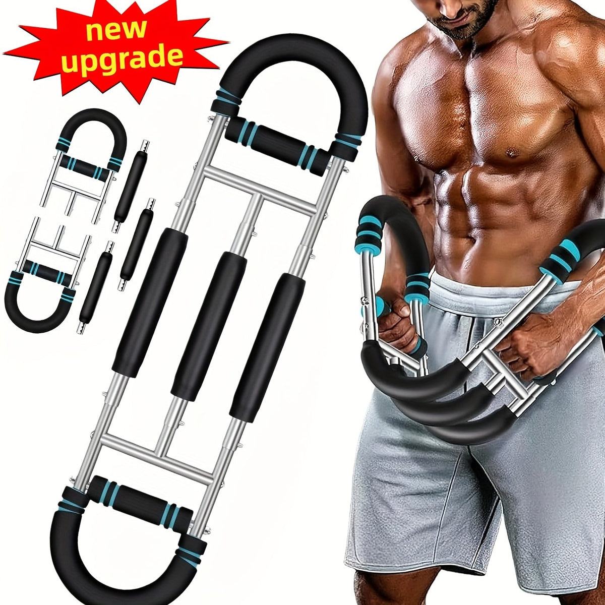 Arm Strength Trainer Three-Bar Chest Expander | Adjustable Multi-Level Resistance | Portable Detachable Forearm & Chest Workout Device for Home Gym | Strength - product image