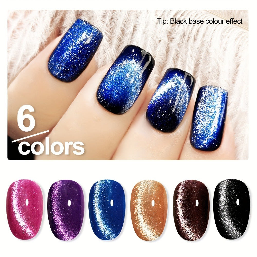 Cat Eye Gel Polish 8ml Holographic Chameleon Flash — Magnetic Sand 3D Color-Shifting Semi-Permanent UV LED Gel Varnish for Salon & Home DIY Nail Art, Gift for Women - product image 6