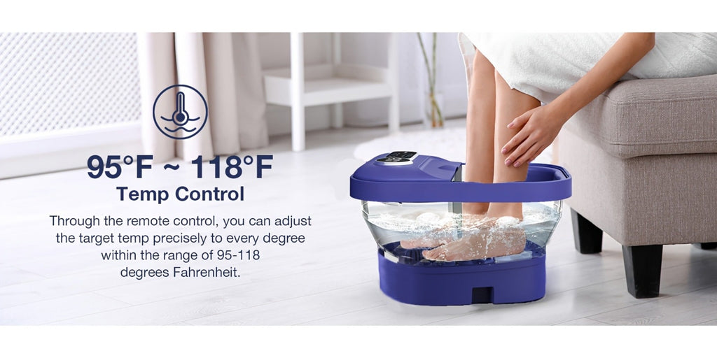 Foot Spa Massager Collapsible with Heater & Temperature Control – Foot Bath with Bubbles, 6 Massage Rollers, Vibration, Red Light Therapy & Auto Massage for Home Foot Care, Black B - product image 29