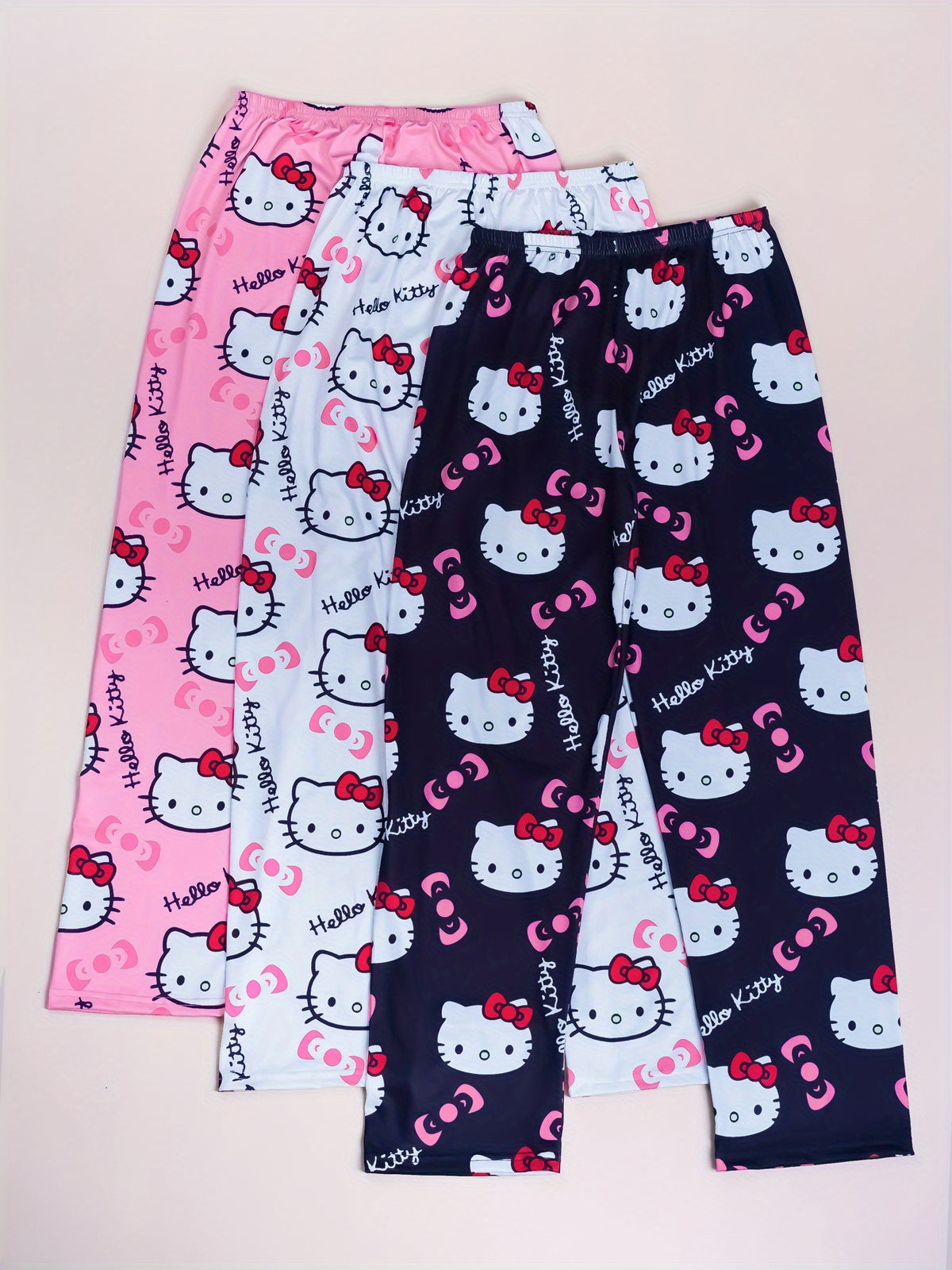 3pcs Hello Kitty Pajamas Pants Sanrio Anime Women's Pajama Pants Cartoon Couple Home Sleepwear Trousers Leisure Home Clothing - product image
