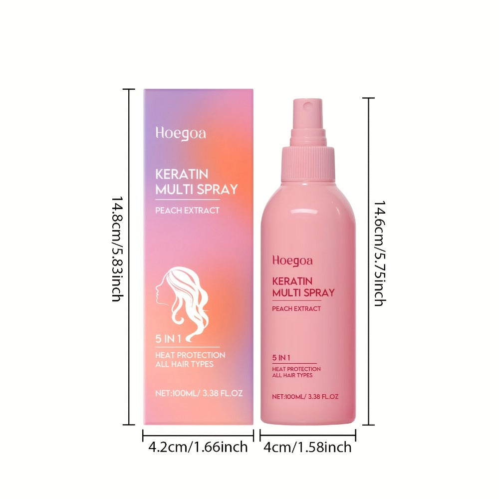 Leave-In Conditioner Spray 2 Pack — Fruity Peach Scent No-Rinse Hydrating Hair Spray with Heat Protection, Moisturizing Fluffy Styling, Glycerin Formula for Normal Hair Women - product image 4