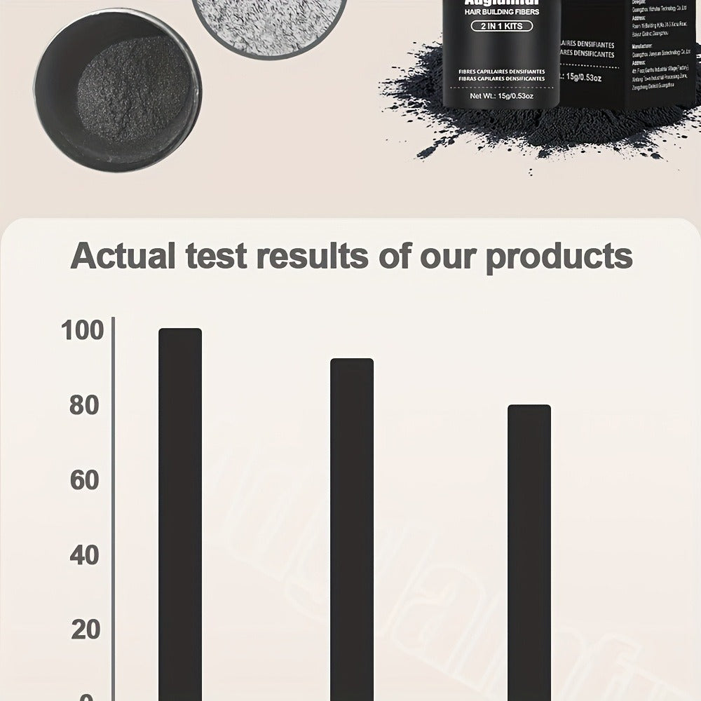 Hair Building Fibers for Thinning Hair 2-in-1 Kit 15g - Instant 1-Second Adsorption Natural Invisible Hair Loss Concealer for Men & Women | Covers Bald Spots & Gray | 4 Shades - product image 22