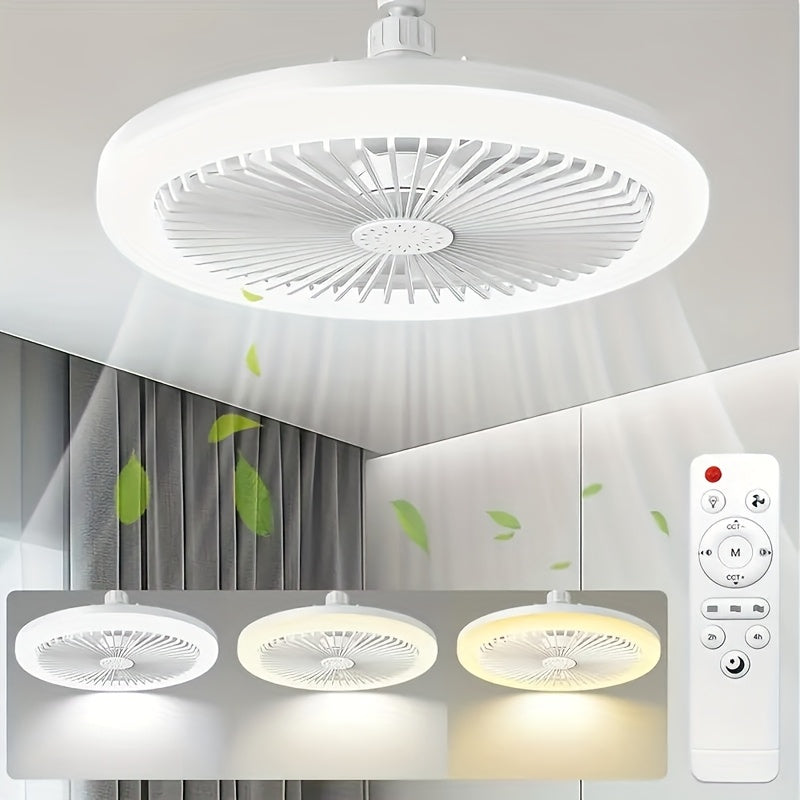 Ceiling Fan Light with Remote Control, Dimmable LED 3000-6500K, 3-Speed Fan, E26 Base, 360° Adjustable Universal Joint, Timed Night Light, Room Decor White & Gray - product image 13