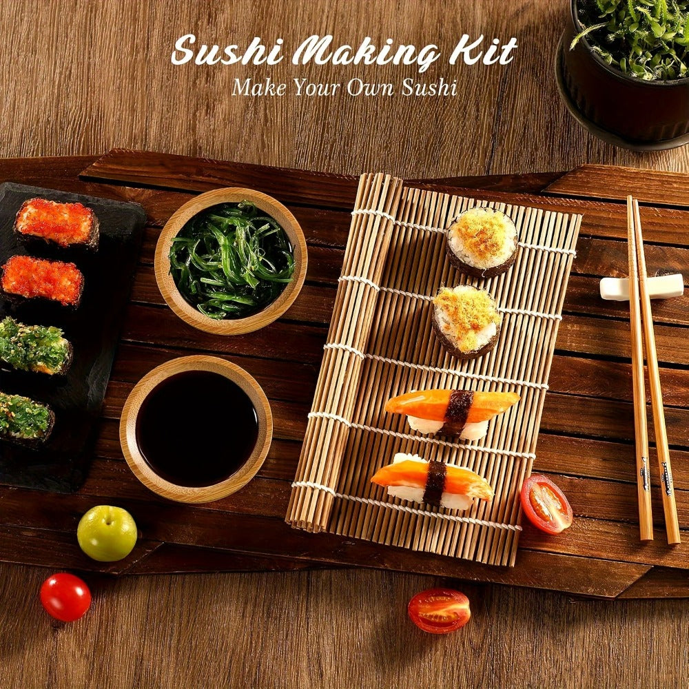 Sushi Making Kit 22-in-1 with Bamboo Rolling Mats Chef Knife Triangle Nigiri Gunkan Molds Chopsticks Beginner Guide – Complete DIY Sushi Set for Home Kitchen Japanese Cooking Gift - product image 7
