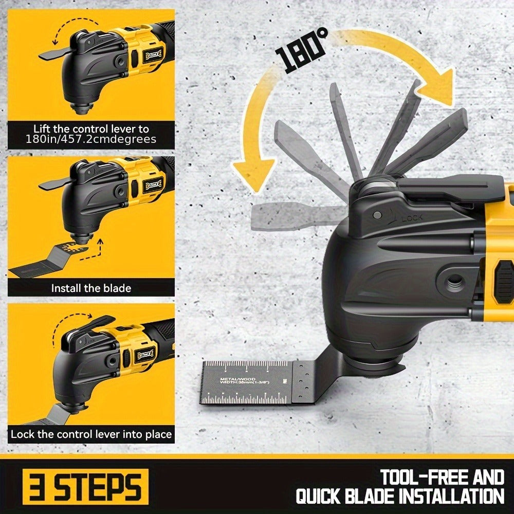 Oscillating Multi Tool Brushless Cordless Compatible with DeWalt 20V / 18V Battery – 21000 OPM Variable Speed, 4.5° Oscillating Angle, Anti-Vibration, Wood Cutting Blades & Sanding - product image 4