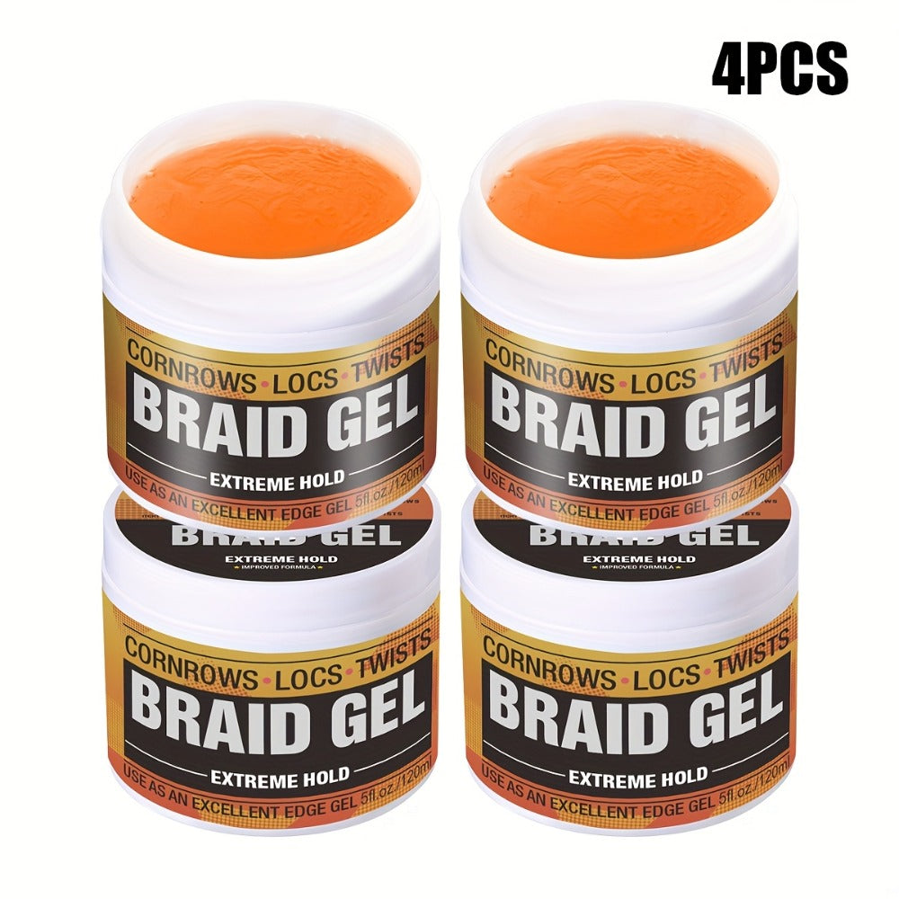 Extreme Hold Braid Gel & Edge Control Hair Wax Pomade — Anti-Frizz, Moisturizing, Long-Lasting for Braids, Locs, Twists & Sleek Styles, Natural Hair, Men & Women — 4/5/6 Pack - product image 3