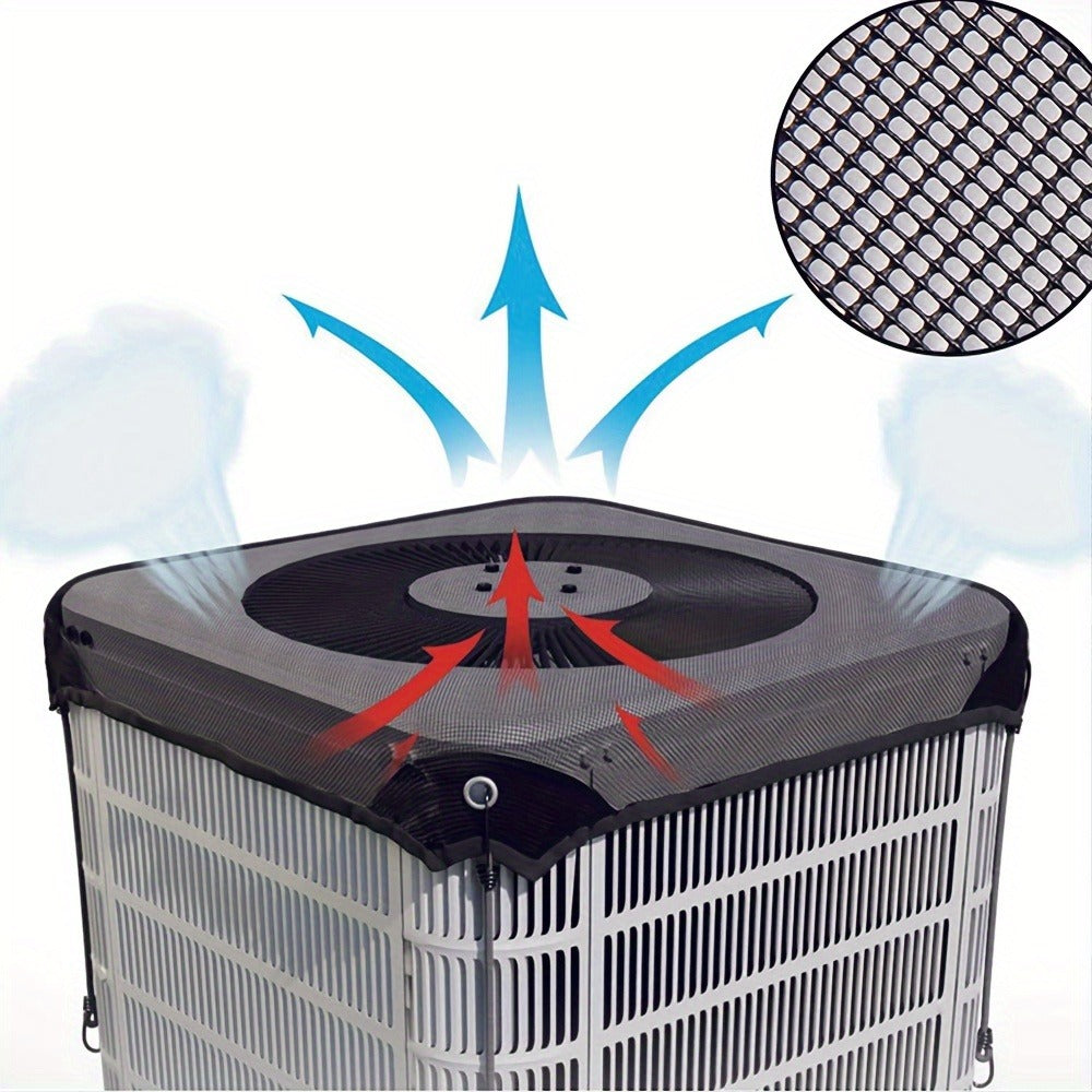 Outdoor Air Conditioner Cover 26"x26", Universal PVC Mesh AC Unit Protector, Prevents Leaves Debris Snow, Weatherproof Outdoor AC Cover for Winter Christmas Season - product image 3