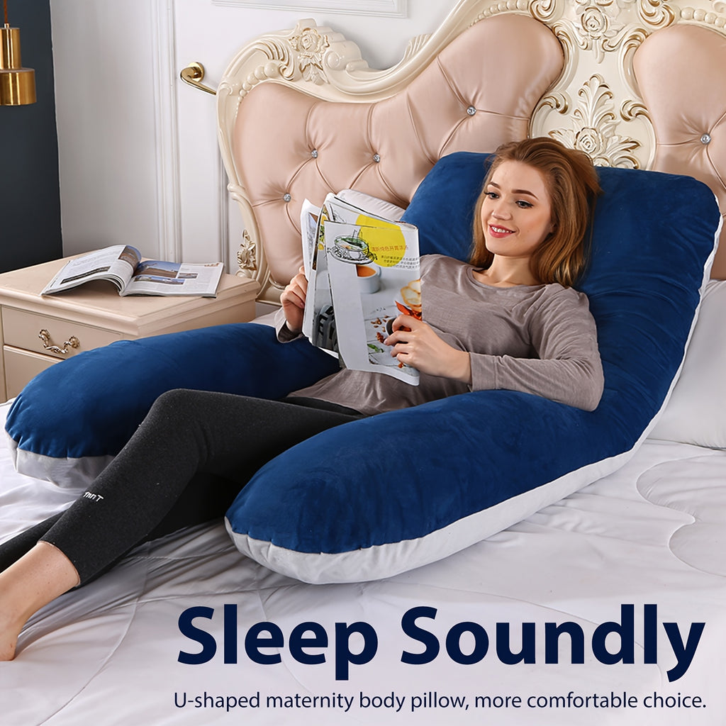 U-Shaped Maternity Pillow for Back, Neck, and Leg Support – Soft, Portable, and Comfortable Polyester Pregnancy Pillow for Expecting Moms, Hand Wash or Dry - product image