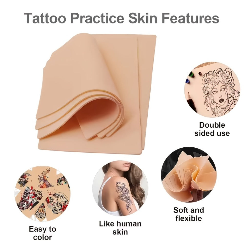 Tattoo Practice Skin Double-Sided Silicone Fake Skin - A4 Tattoo Transfer Paper Kit, Thermal Stencil Paper for Beginners & Artists, Universal Tattoo Printer Compatible, Body Art Pr - product image 4