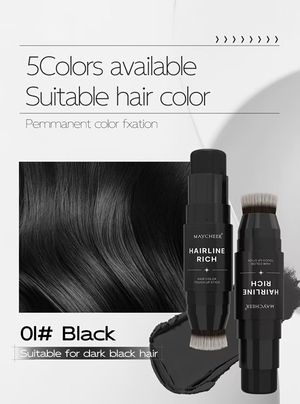 Root Touch-Up Hair Color Pen with Brush Applicator | Waterproof Instant Gray & White Hair Coverage | Plant Squalane Nourishing Formula | Seamless Blend No Smudge | 3 Shades for Men - product image 21