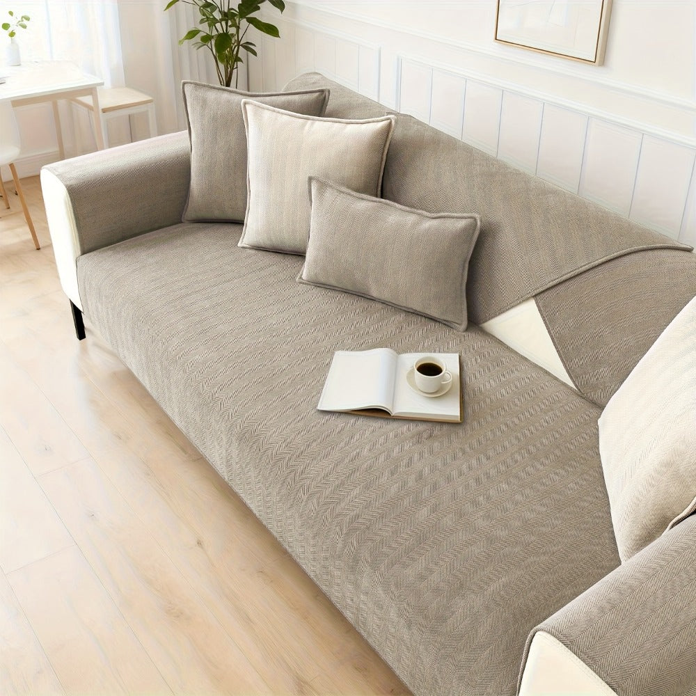 Chenille Ribbed Sofa Cover - Pet Friendly Non-Slip Machine Washable Soft Stretch Slipcover for 1-4 Seater Sectional Sofa Living Room Bedroom Office, 9 Colors - product image 62