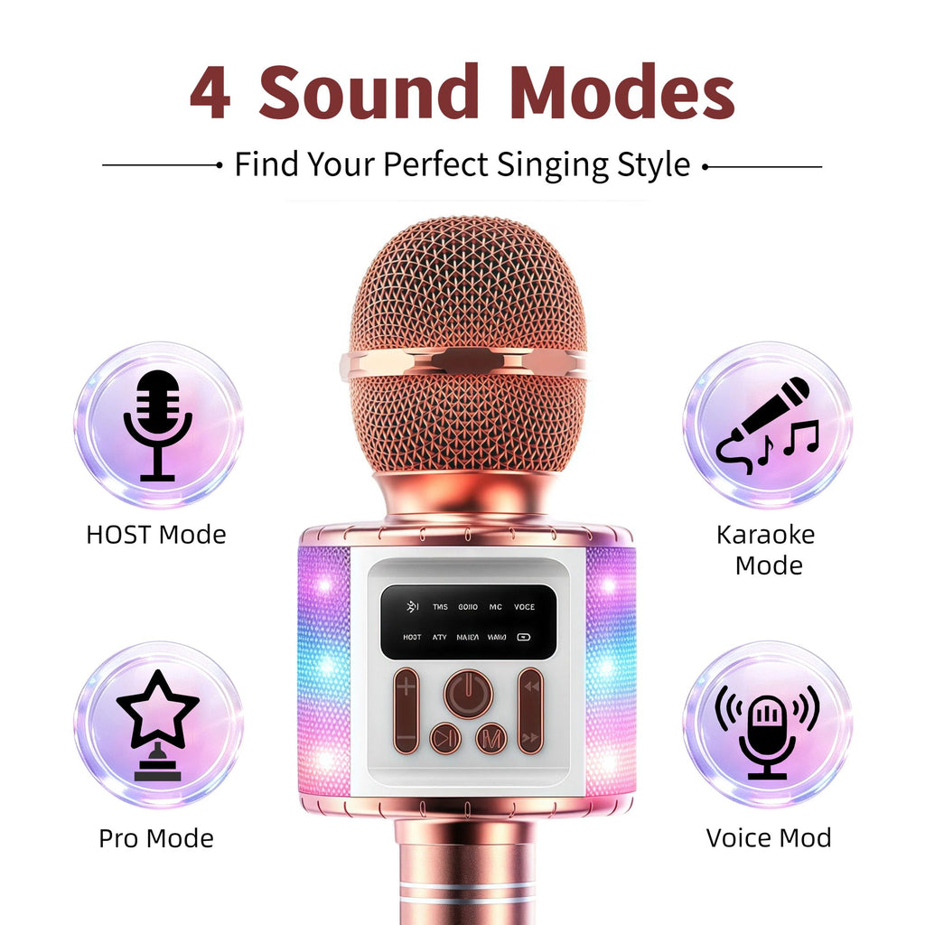Wireless Karaoke Microphone Speaker with LED Lights and Fun Voice Changer - Portable Singing Mic, Perfect for Holiday Parties, Christmas Family Gatherings, New - product image 43