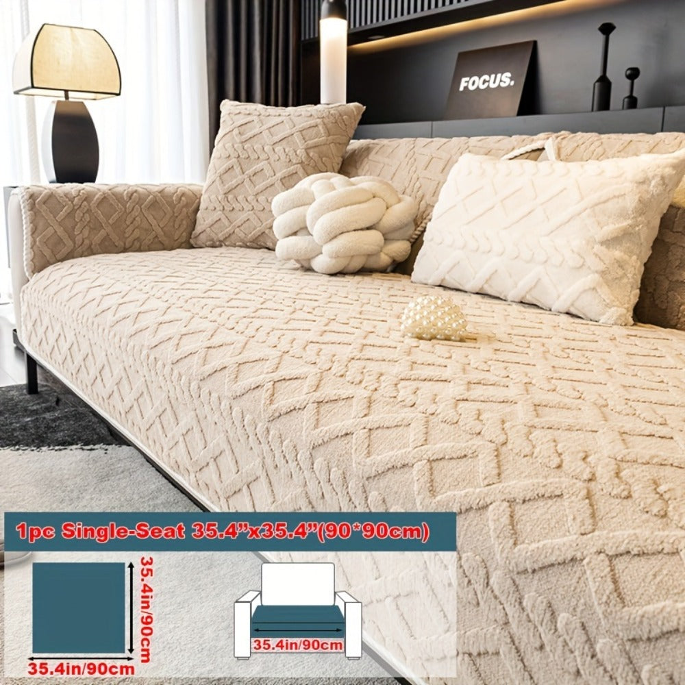 Plush Sofa Cover Couch Cover | Anti-Slip Pet Dog Friendly Velvet Sofa Mat, Single Two Three Four Seat, Backrest Armrest Pillow Cover, Living Room Bedroom Decor - product image 29