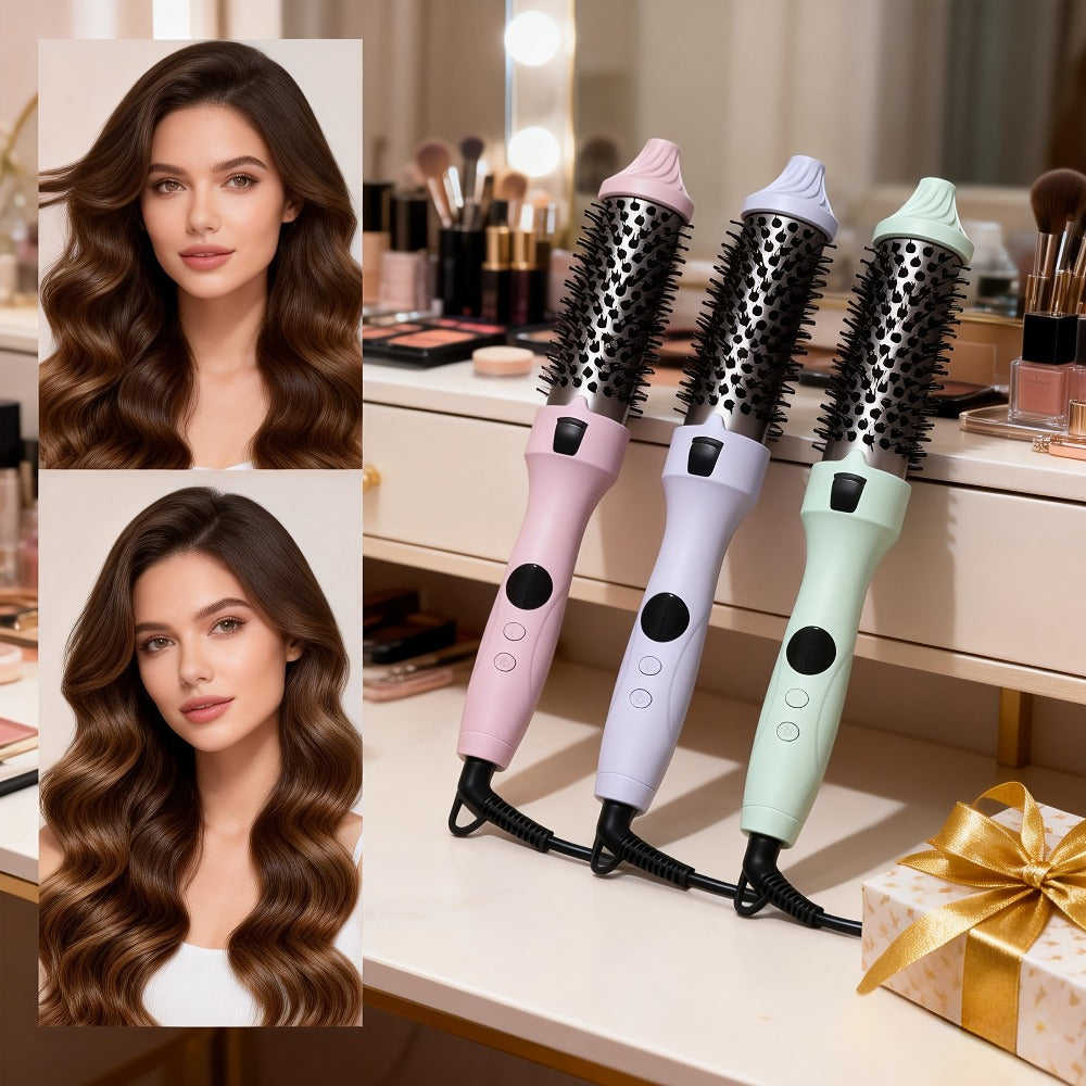 2-in-1 Hot Air Brush Straightener & Curler with Negative Ion Technology – Frizz-Free Blowout Brush with Adjustable Temp Control, Lightweight Travel Hair Styling Tool for All Hair T - product image