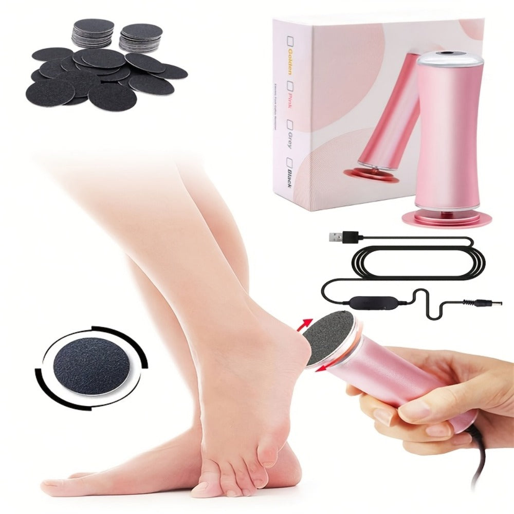Electric Foot Callus Remover with 60 Replacement Pads – Adjustable Speed USB Rechargeable Dead Skin Remover for Men & Women, Metal Body - product image 7
