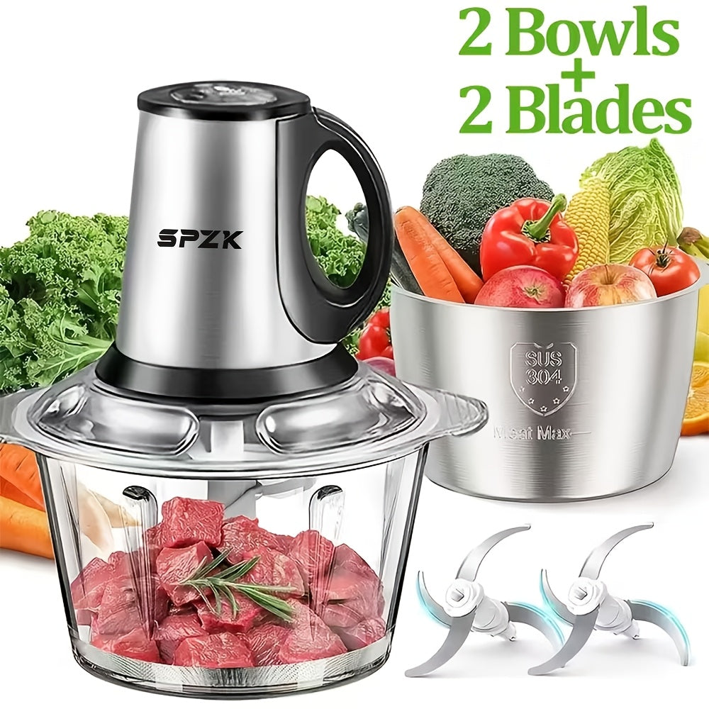 Electric Food Chopper with 2 Bowls & 2 Blades – Multi-Function Food Processor, Meat Grinder & Vegetable Chopper for Meats, Salads, Nuts, Garlic & More - product image 13