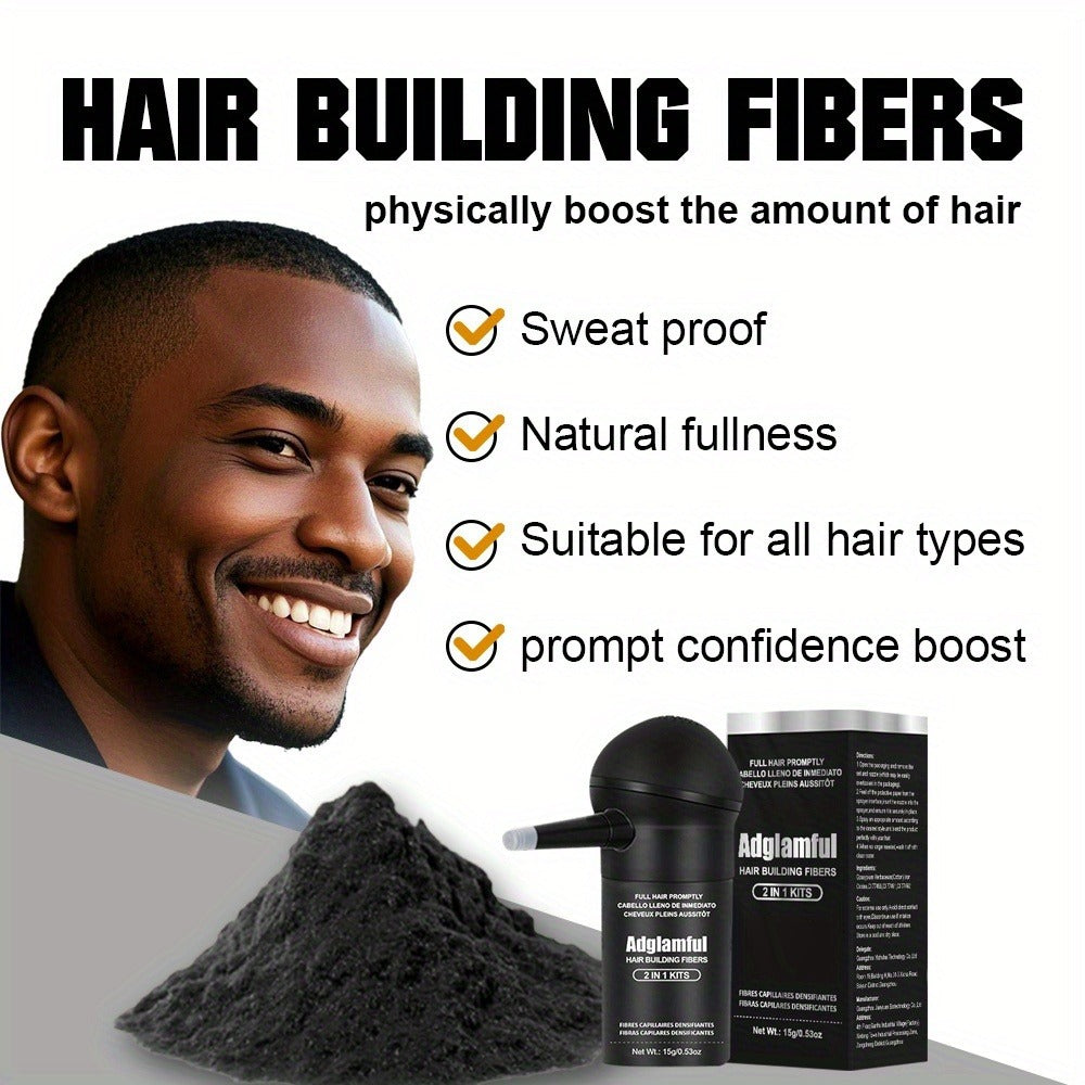 Hair Building Fibers for Thinning Hair 2-in-1 Kit 15g - Instant 1-Second Adsorption Natural Invisible Hair Loss Concealer for Men & Women | Covers Bald Spots & Gray | 4 Shades - product image 4