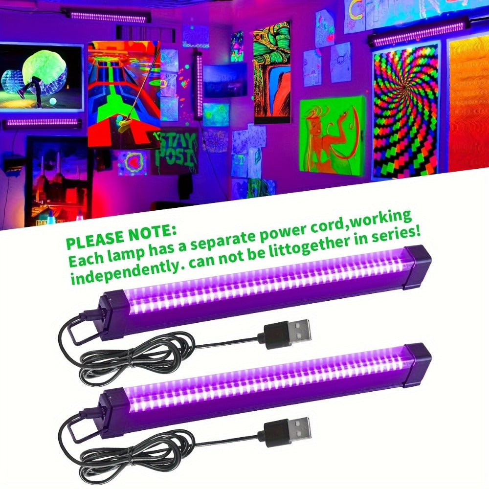 UV Black Light Strip USB LED – 32cm / 12.6ft Portable Magnetic Black Light Tube for Halloween Party, Fluorescent Tapestry, Body Paint, Posters, Christmas & Cabinet Lighting (3-Pack - product image 15