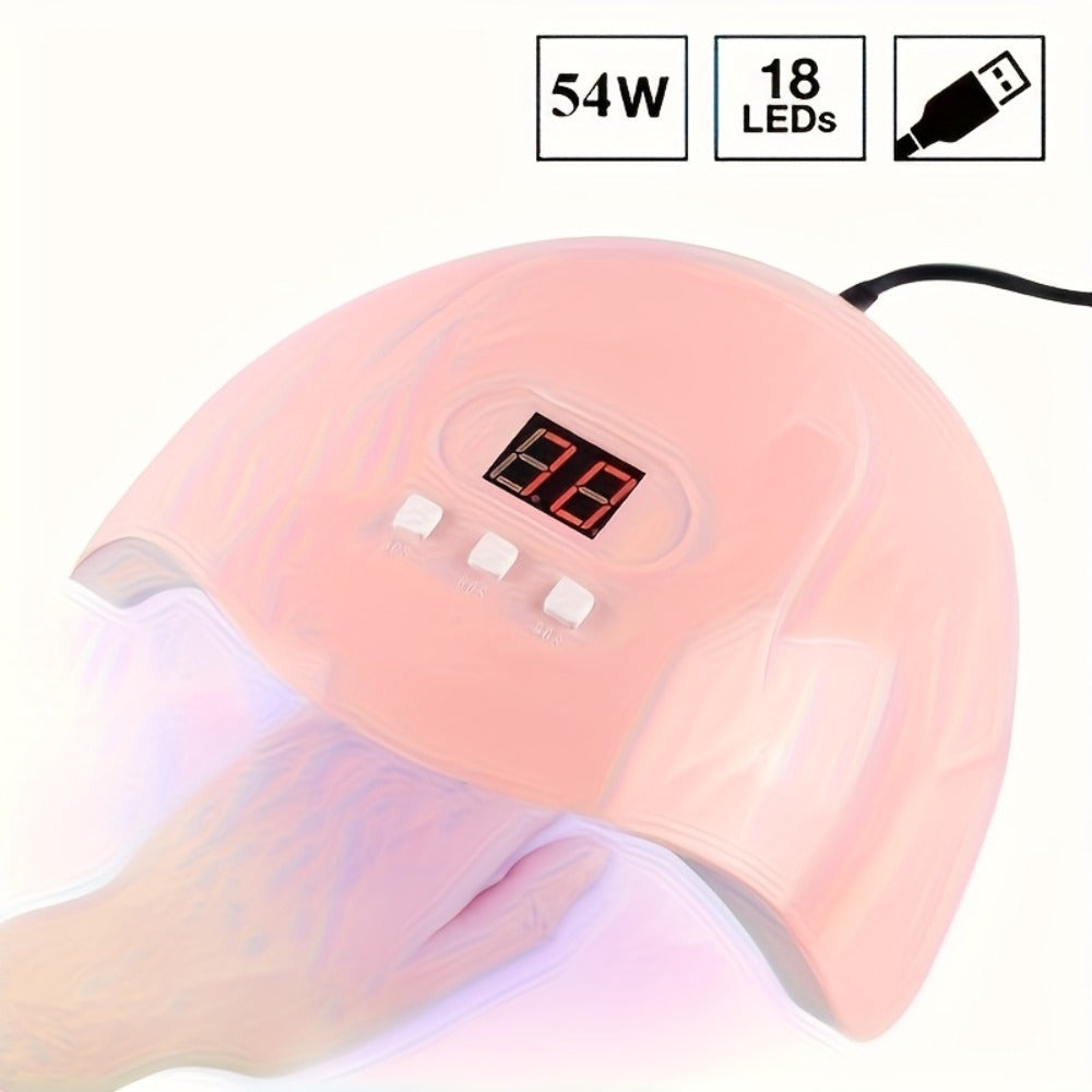 Gel Nail Manicure Kit 7-in-1 with LED Lamp – Stainless Steel Nail Art Tool Set, Cuticle Remover, Nail File, Polisher & Finger Separator, Complete Salon & Home DIY Nail Care Kit for - product image 2