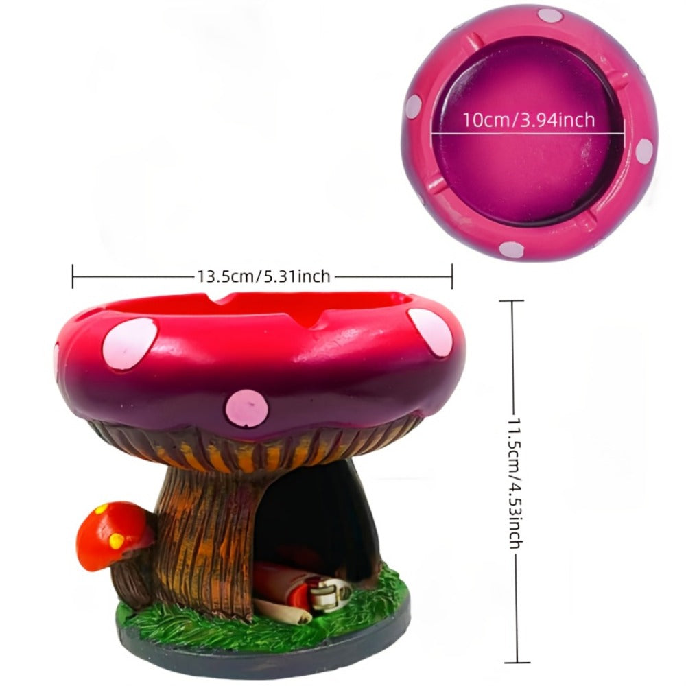 Mushroom Ashtray with Storage Compartment Whimsical Resin Mushroom Shaped Ashtray 5.3x4.5 Inch Purple Pink Cute Ashtray with Cigarette Butt Slot Funny Home Office Decor Unique Desk - product image 4