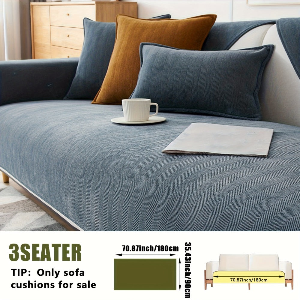 Chenille Ribbed Sofa Cover - Pet Friendly Non-Slip Machine Washable Soft Stretch Slipcover for 1-4 Seater Sectional Sofa Living Room Bedroom Office, 9 Colors - product image 48