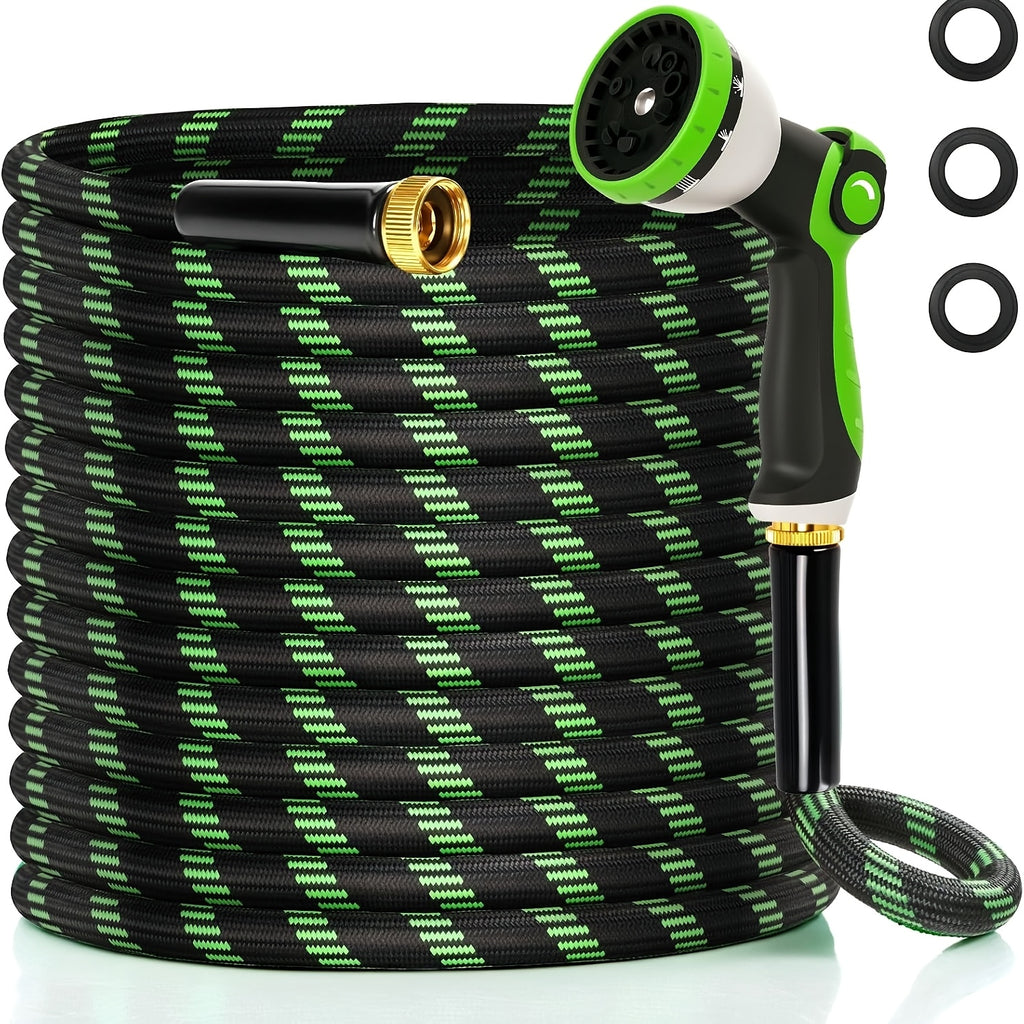 Garden Hose 100Ft/150Ft/75Ft/50Ft/25Ft/15Ft/10Ft with 10-Function High-Pressure Spray Nozzle, Lightweight, Non-Expandable Water Hose for Yard, Lawn, Car Wash - product image 3