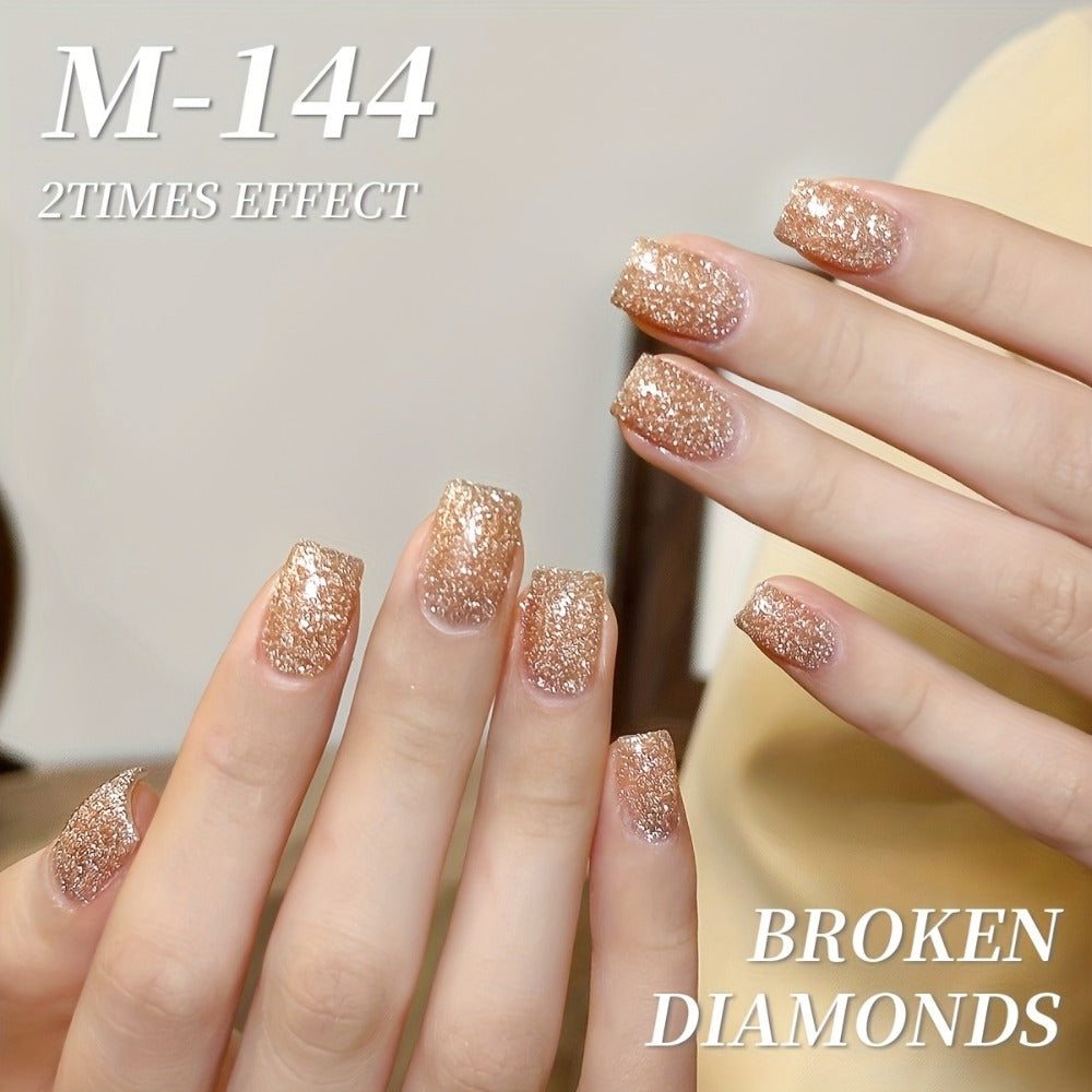 Glitter Gel Nail Polish Set 5 Colors Pastel Sparkling Diamond Shimmer – Soak-Off LED UV Semi-Permanent Gel Varnish Photo Frame Bottle Spring Summer Nail Art Kit for Women Home Salo - product image 8