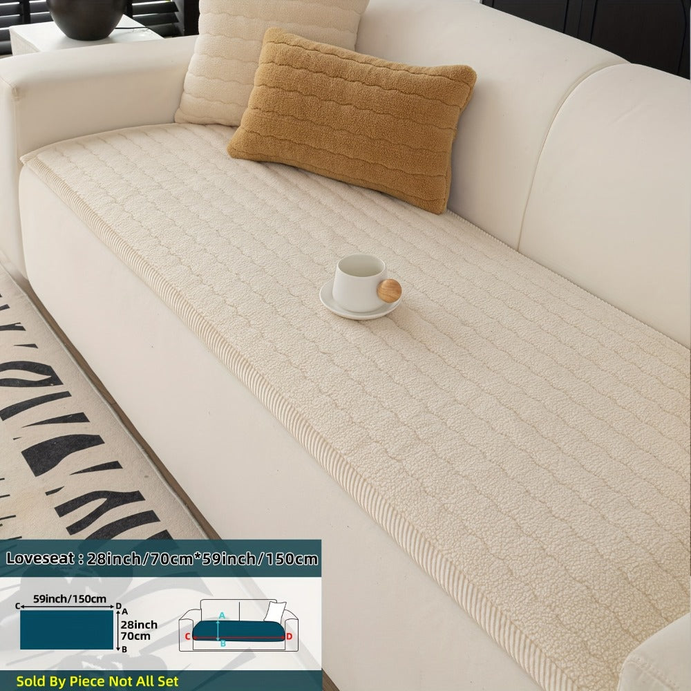 Plush Sofa Cover Bohemian Style Thickened Short Plush Non-Slip Machine Washable Pet Friendly Sofa Slipcover for Living Room Bedroom Office - Armrest Pad to 4 Seater - product image 6