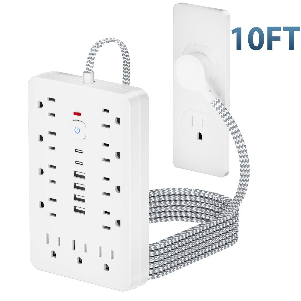 Extension Cord Power Strip with USB Ports 11 AC Outlets 4 USB-A 2 USB-C Surge Protector Overload Protection Short Cord 5FT 10FT for Home Office Study School Desk Charging Station W - product image 11
