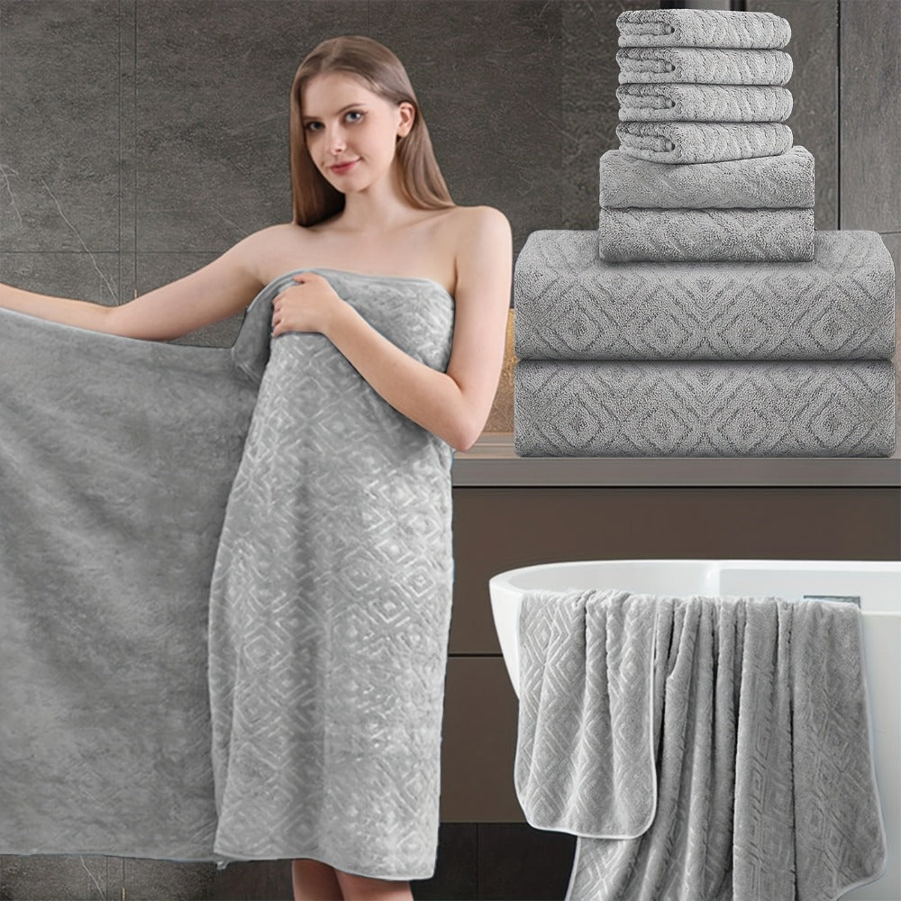 700GSM Bath Towel Set 8 Piece Extra Large Ultra Soft Thick - Highly Absorbent Quick Dry | 2 Oversized Bath Towels 2 Hand Towels 4 Washcloths | 16 Colors | Bathroom Hotel Gym Spa Ad - product image 3