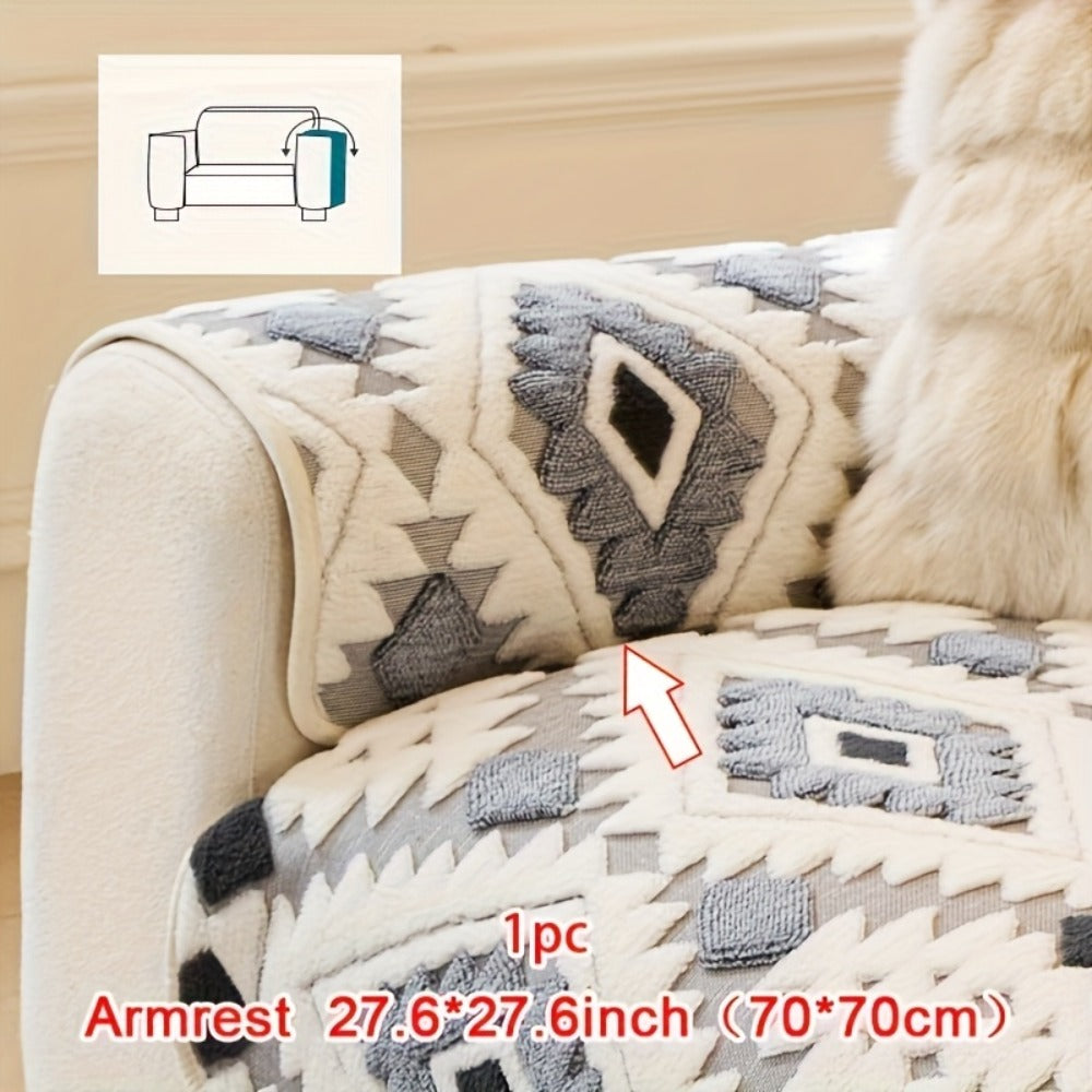 Thick Plush Sofa Cover Non-Slip Pet Friendly Machine Washable Couch Slipcover Furniture Protector for Living Room Bedroom Office Armrest to 4-Seat Multiple Colors - product image 12