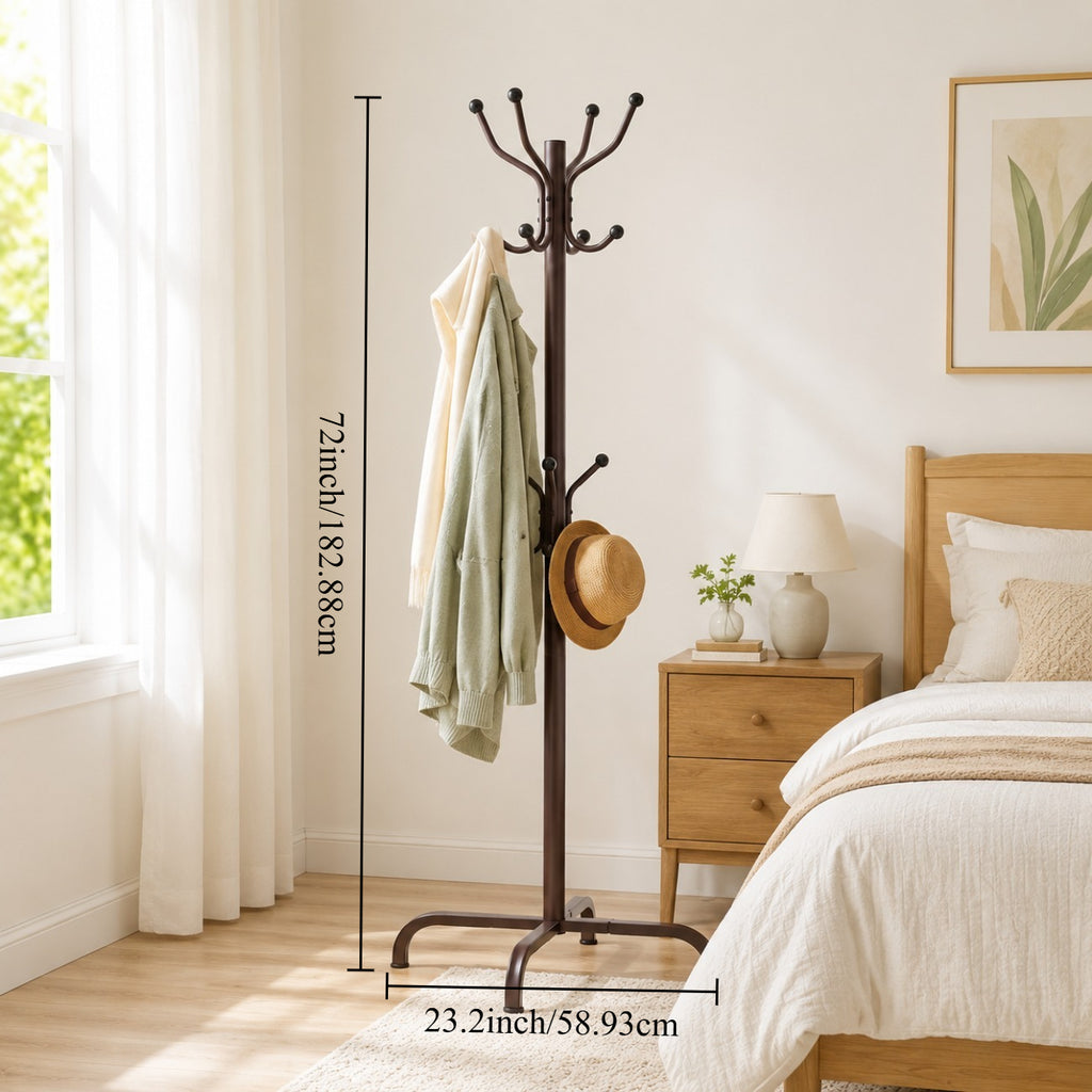 14-Hook Metal Hat Racks--Freestanding Coat Rack with a Total Weight Capacity of 11 Pounds, Suitable for Hallways, Bedrooms and Offices, Sturdy Rack for Hats - product image 3