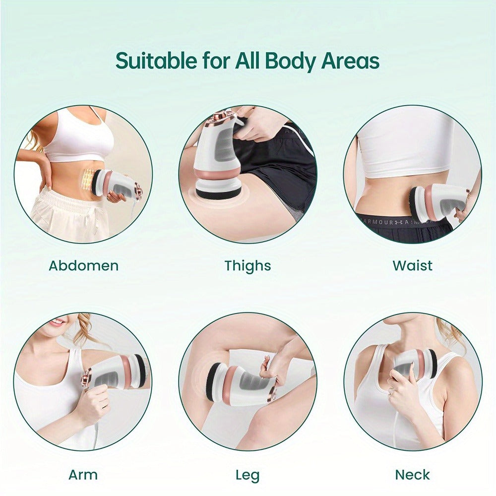Handheld Body Massager with 5 Interchangeable Heads & 3 Washable Pads – Adjustable Vibration Intensity, Full Body Muscle Relief for Abdomen, Waist, Arms, Buttocks & Legs, Portable  - product image 5