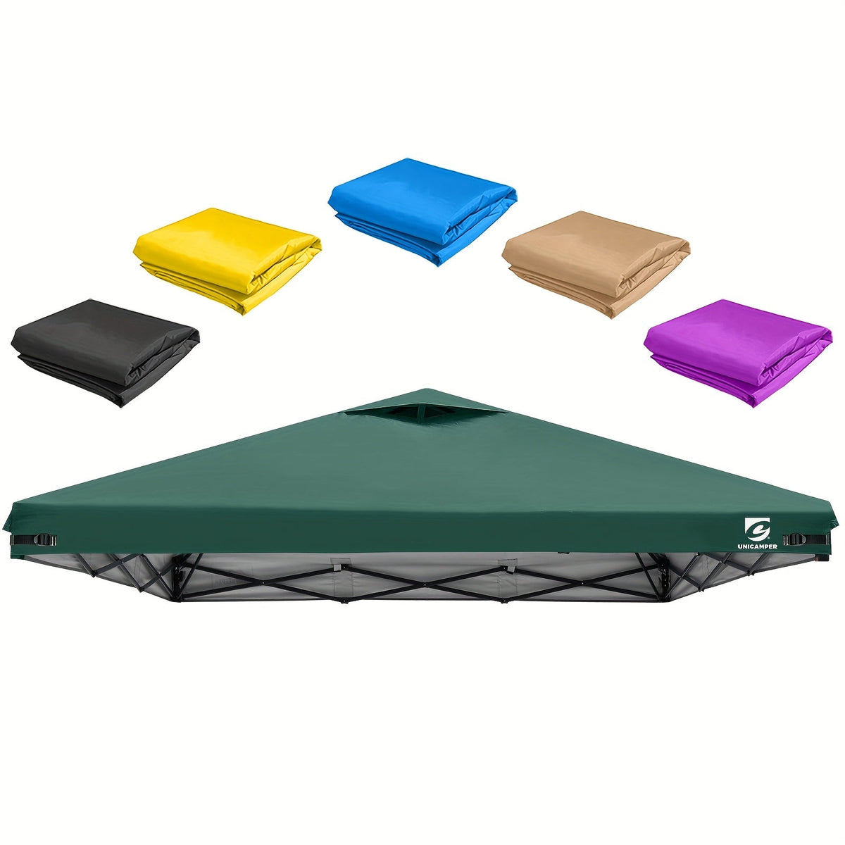10x10 Canopy Replacement Top Cover for Straight Leg Tents | Waterproof Pop-Up Canopy Top for Camping, Outdoor Events & Backyard (Top Cover Only) | Ventilation Ports, Instant Shade, 11 Color Options