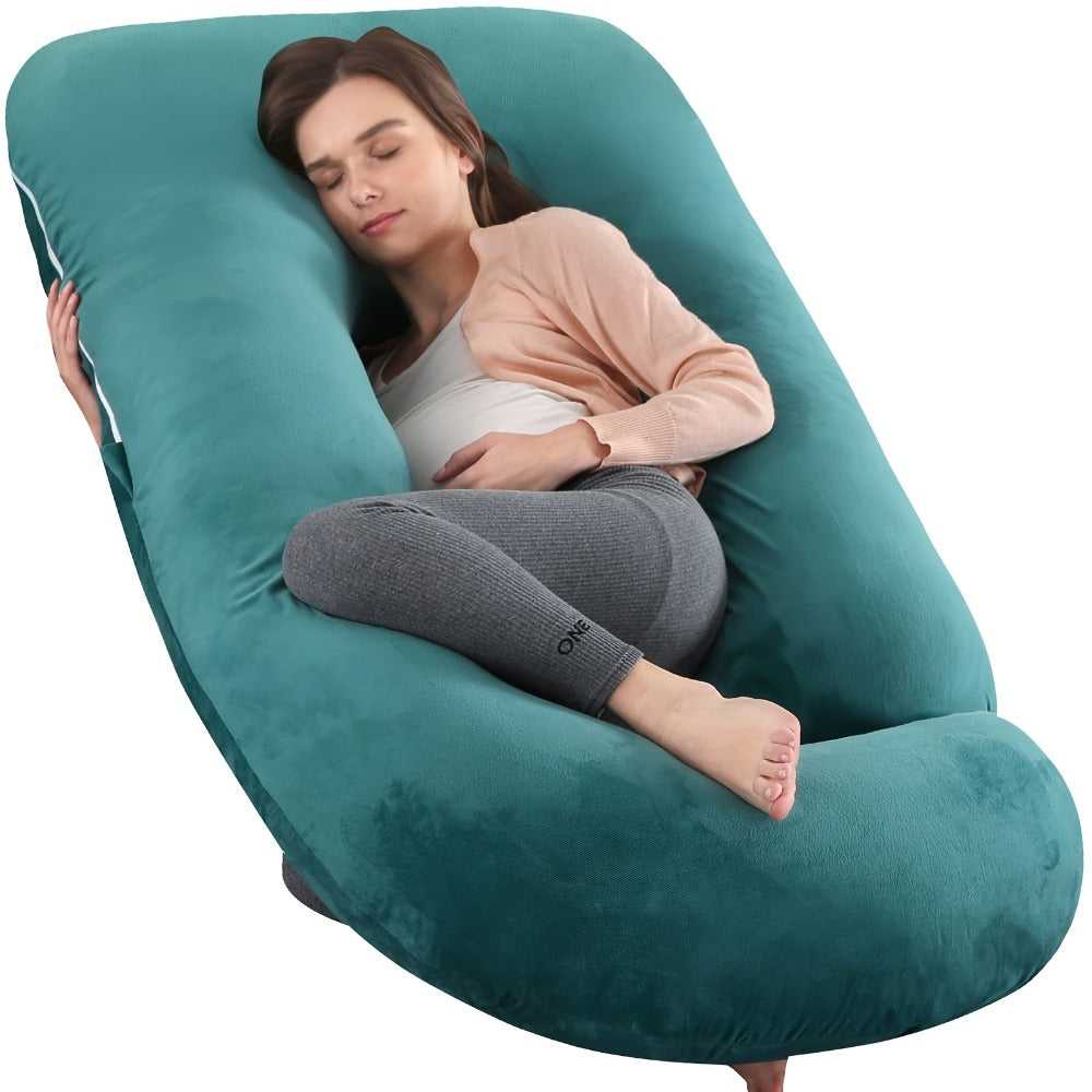 Maternity Pillow Full Body Pillow J-Shaped Pregnancy Pillow with Removable Cover Back Leg Tummy Support Multiple Styles & Sizes - product image 17