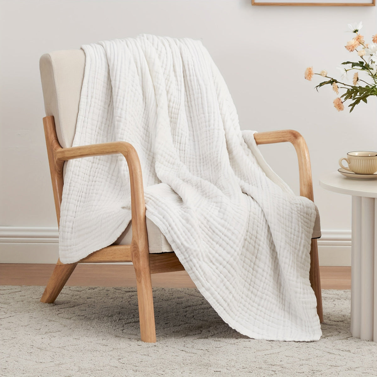 6-Layer Gauze Blanket 100% Muslin – Lightweight Breathable Cotton Throw for Couch & Bed, All Season Adult Blanket, 4 Colors - product image 17