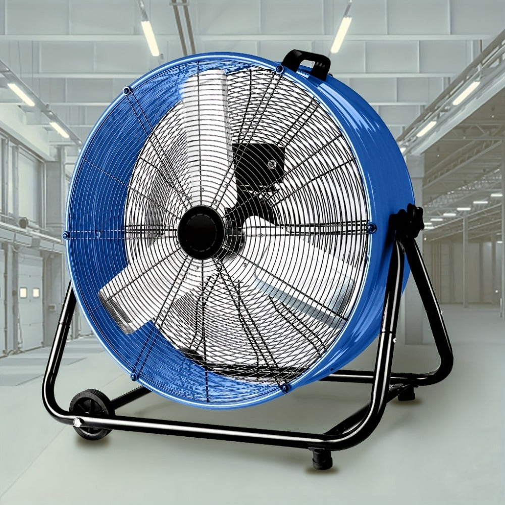 Industrial Floor Fan 24 Inch 9000 CFM Heavy Duty Drum Fan 3-Speed 360 Degree Tilt with Casters and Handle for Warehouse Garage Patio Workshop Gym Large Area Cooling - product image 4