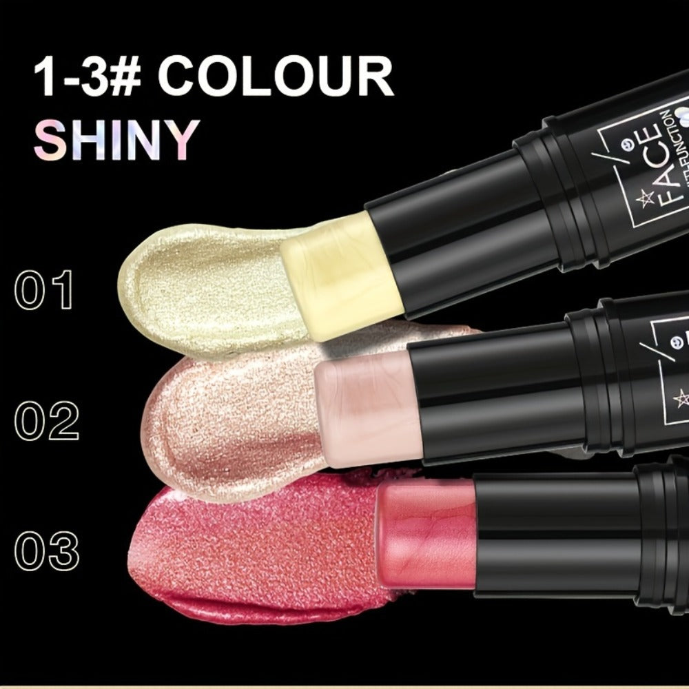3-in-1 Makeup Stick Set 6pcs — Waterproof Blush Eye Shadow & Highlighter Stick, Long-Lasting Moisturizing Cream Formula, Pink & Brown Luster Shades for All Skin Tones - product image 2