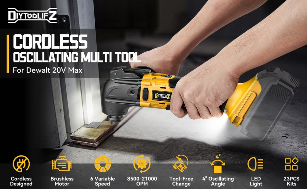 Oscillating Multi Tool Brushless Cordless Compatible with DeWalt 20V / 18V Battery – 21000 OPM Variable Speed, 4.5° Oscillating Angle, Anti-Vibration, Wood Cutting Blades & Sanding - product image 16