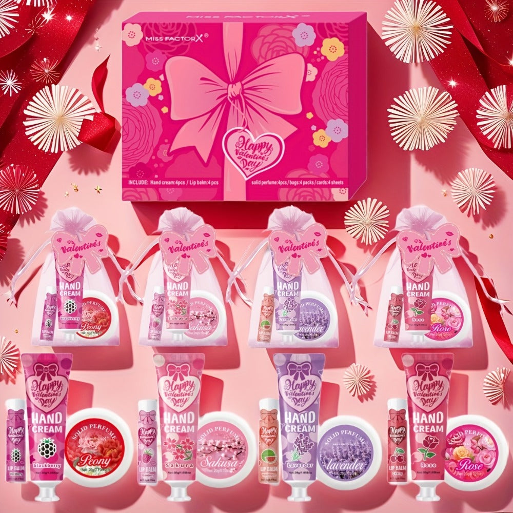 20pcs Beauty Gift Set Lip Balm Hand Cream Solid Perfume Pink Gift Bag Glossy Finish All Skin Types Holiday Party Mother's Day Wedding Bridesmaid Favors - product image 5