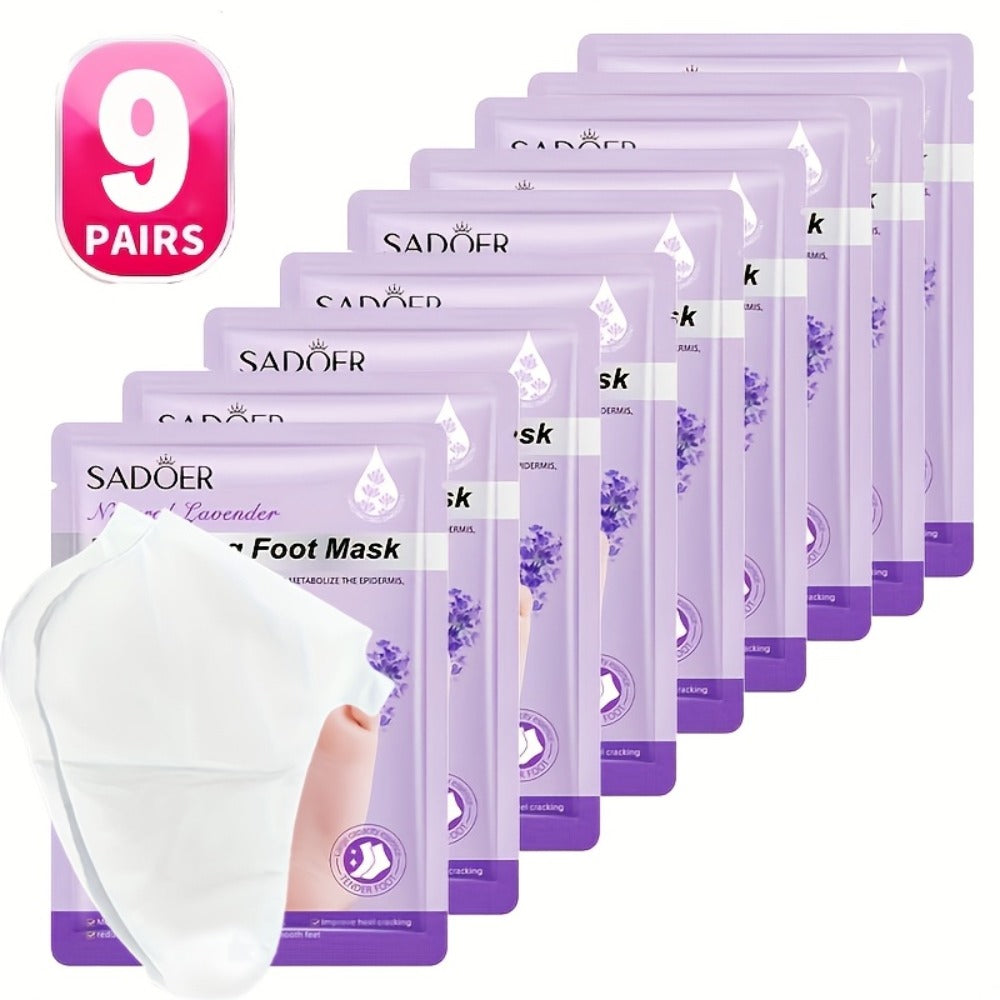 Lavender Foot Mask Socks Deep Hydrating Moisturizing Foot Care Treatment – Soft Smooth Skin, Portable Home Travel Spa, Value Pack 6 Pairs or 9 Pairs - product image 5