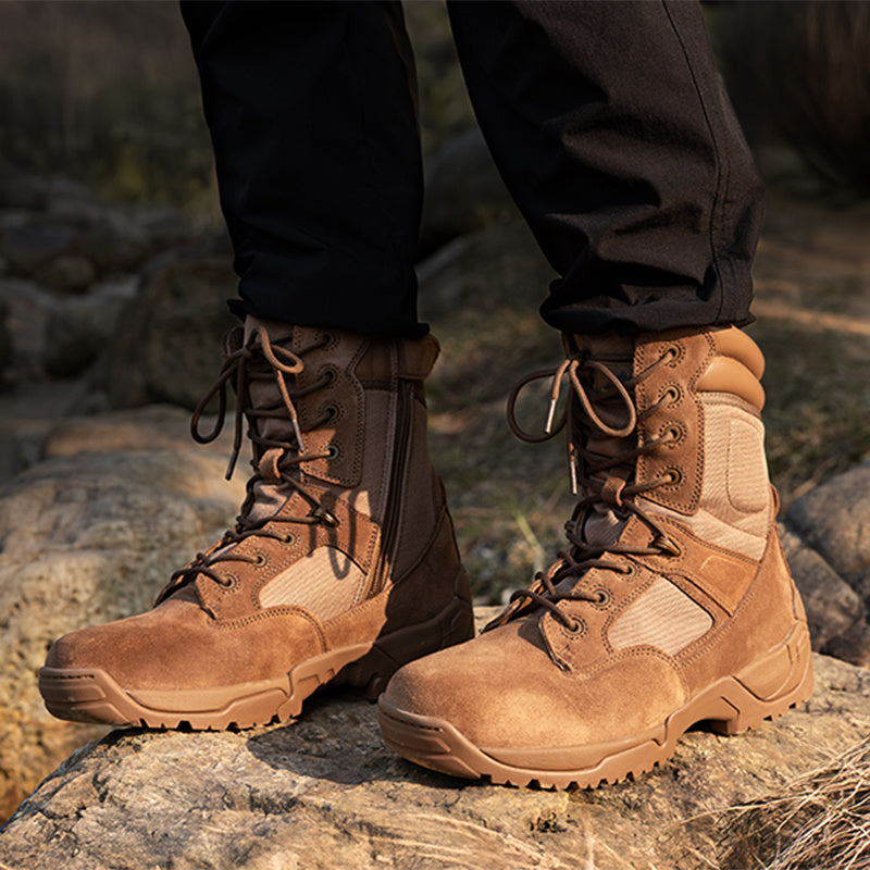 8 Men's Tactical Boot Waterproof Lightweight Comfortable Boots for Work Motorcycle Combat Boots Side Zipper Hiking Outdoor Climbing Activities All Day All - product image 22