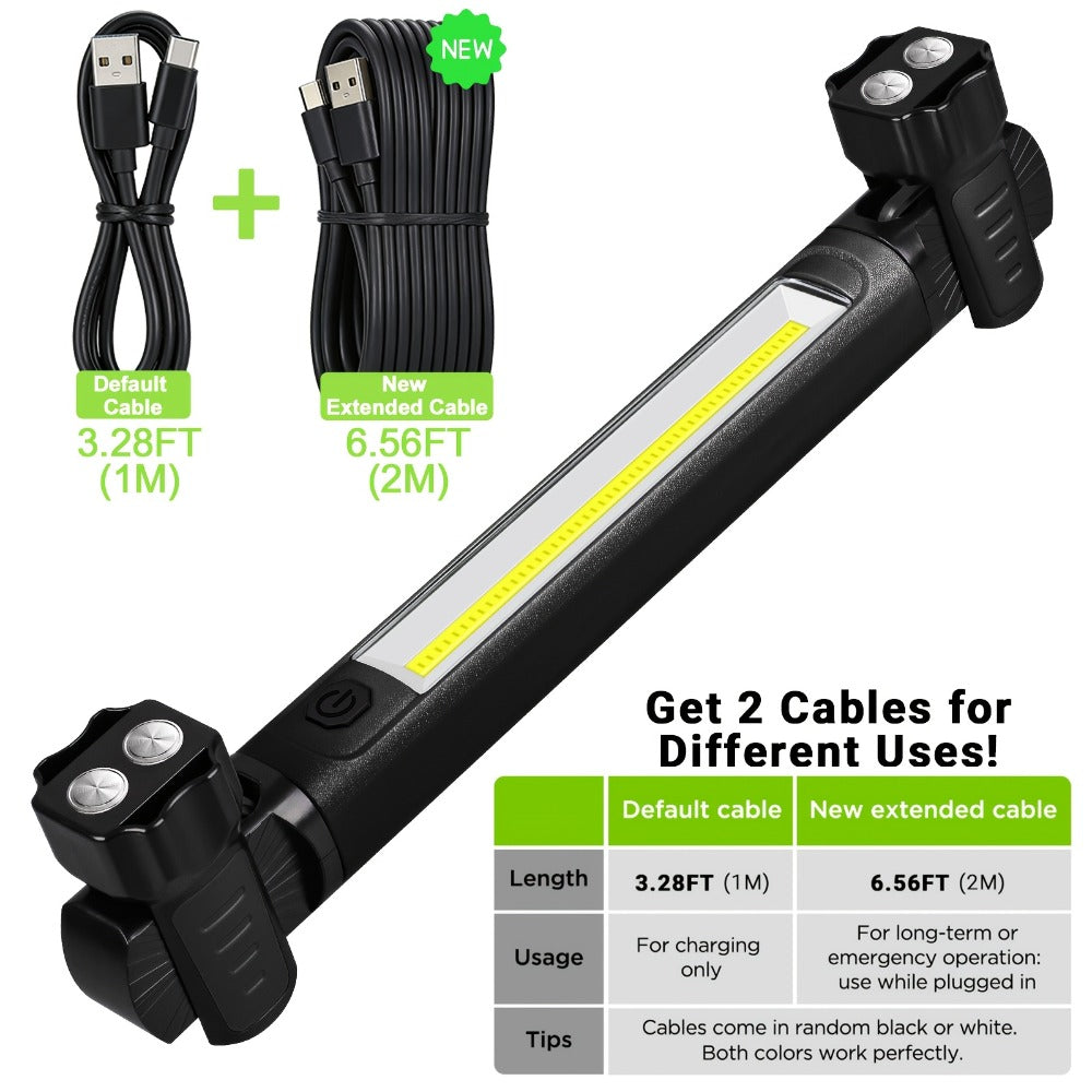 LED Work Light 2500LM Rechargeable Magnetic Underhood Inspection Light with 5200mAh Battery & Hooks – Cordless Portable Work Lamp for Mechanics, Car Garage, Workshop & Emergency Us - product image 7