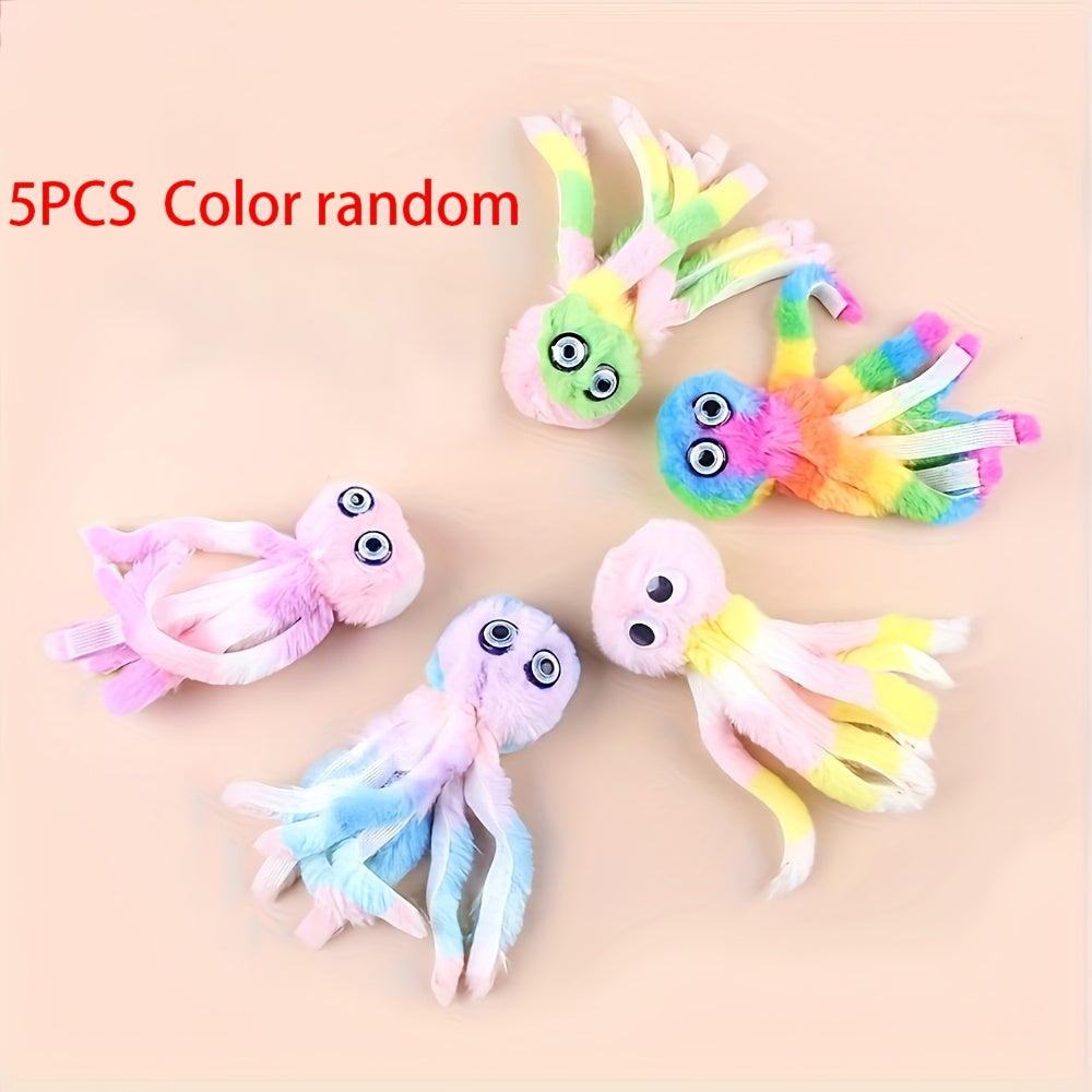 Cat Kick Toy Octopus 5-Pack – Cute Stuffed Chew & Kick Plush Toy for Indoor Cats, Teaser Wand Replacement Heads, Colorful Catnip-Style Interactive Cat Toy Set - product image 3